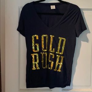 WVU Victoria’s Secret Sequin Gold Rush V Neck